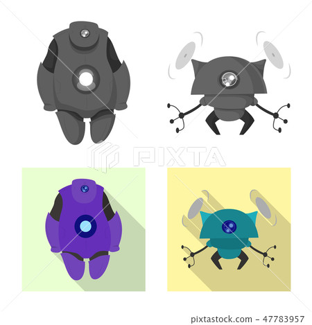 Vector design of robot and factory sign. Set of robot and space vector icon for stock. Vector design of robot and factory sign. Set of robot and space vector icon for stock. 47783957