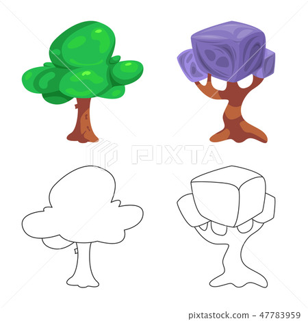 Vector illustration of tree and nature symbol. Set of tree and crown stock symbol for web. Vector illustration of tree and nature symbol. Set of tree and crown stock symbol for web. 47783959