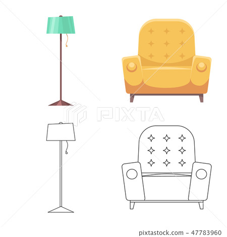 Vector illustration of furniture and apartment sign. Collection of furniture and home stock vector Vector illustration of furniture and apartment sign. Collection of furniture and home stock vector 47783960