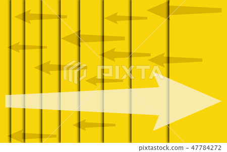 Yellow stairs with a arrow sign 47784272