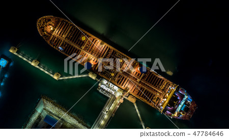 Tanker ship at the port, Oil terminal tanker ship Tanker ship at the port, Oil terminal tanker ship 47784646