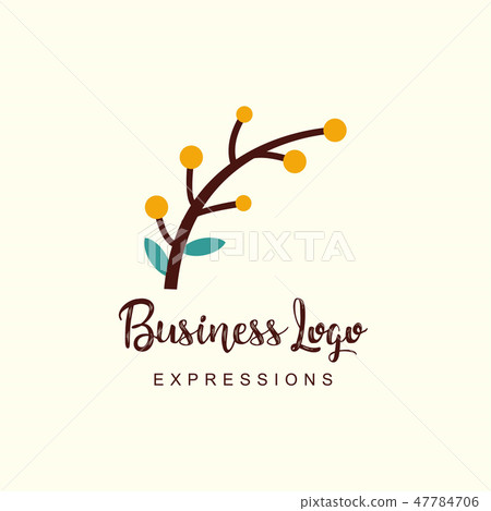 Plant stem logo with typography Plant stem logo with typography 47784706