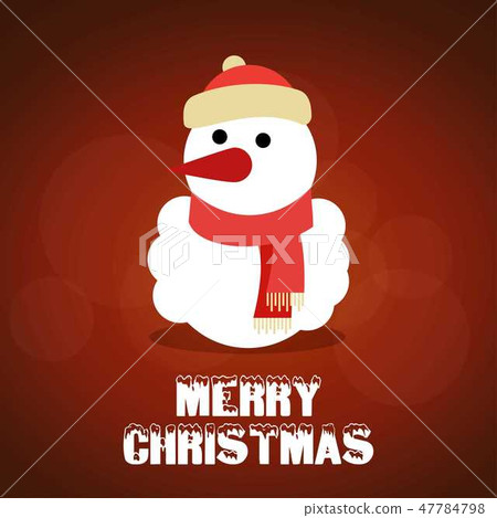 Snowman with red background vector - Stock Illustration [47784798] - PIXTA