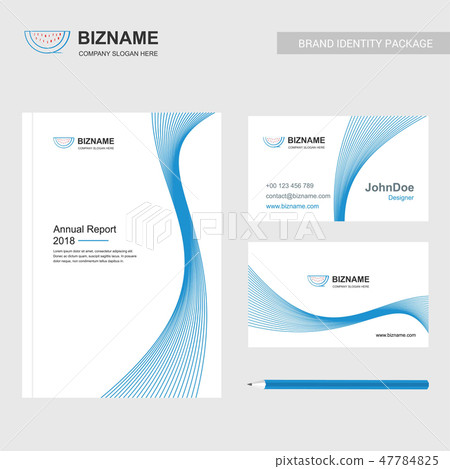 Borchure design element with blue 47784825