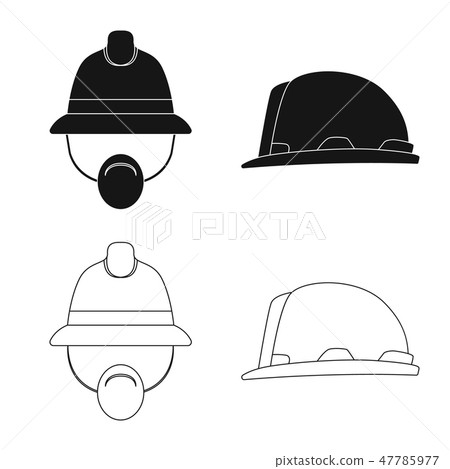 Isolated object of headwear and cap icon. Set of headwear and accessory stock symbol for web. 47785977