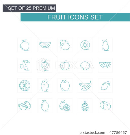 Fruits icons set vector-插圖素材 [47786467] - PIXTA圖庫