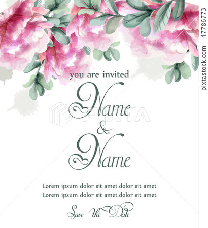 Colorful peony flowers watercolor banner Vector Colorful peony flowers watercolor banner Vector 47786773