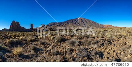 Panoramic view of Teide mountain with Los Roques 47786950