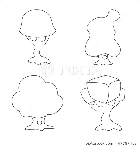 Isolated object of tree and nature sign. Collection of tree and crown stock symbol for web. Isolated object of tree and nature sign. Collection of tree and crown stock symbol for web. 47787415