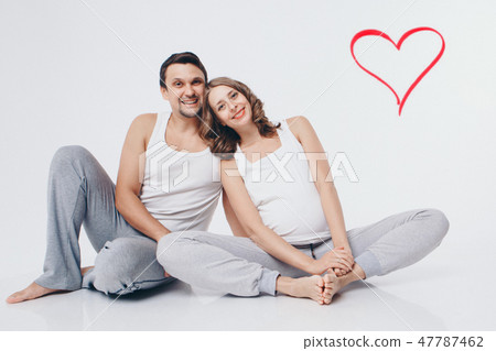 pregnant couple in love. Valentine's day pregnant couple in love. Valentine's day 47787462