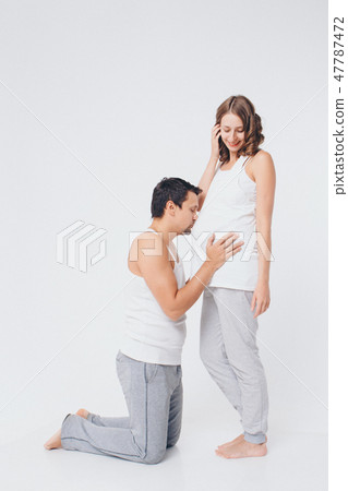 pregnant couple in love. Valentine's day pregnant couple in love. Valentine's day 47787472