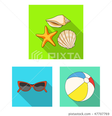Summer rest flat icons in set collection for... - Stock Illustration ...
