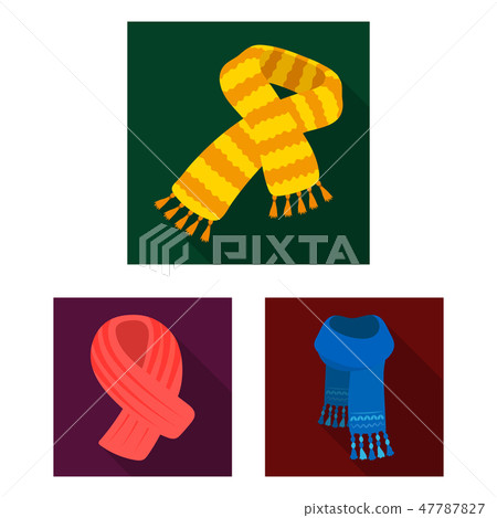 Scarf and Shawl flat icons in set collection for design.Clothes and Accessory vector symbol stock Scarf and Shawl flat icons in set collection for design.Clothes and Accessory vector symbol stock 47787827