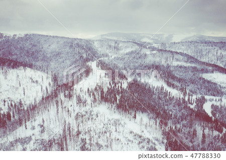 Winter scenery in Silesian Beskids mountains. Winter scenery in Silesian Beskids mountains. 47788330
