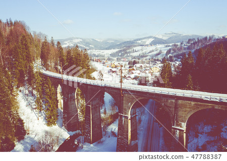 Winter scenery in Silesian Beskids mountains. Winter scenery in Silesian Beskids mountains. 47788387