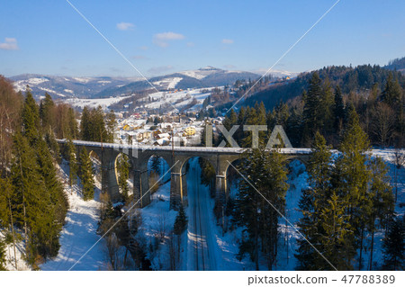 Winter scenery in Silesian Beskids mountains. Winter scenery in Silesian Beskids mountains. 47788389