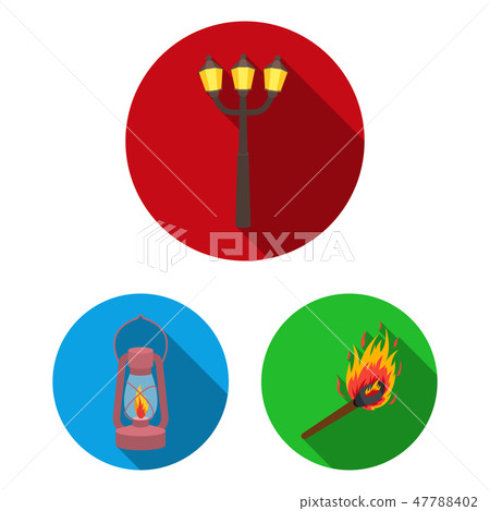 Light source flat icons in set collection for design. Light and equipment vector symbol stock web Light source flat icons in set collection for design. Light and equipment vector symbol stock web 47788402