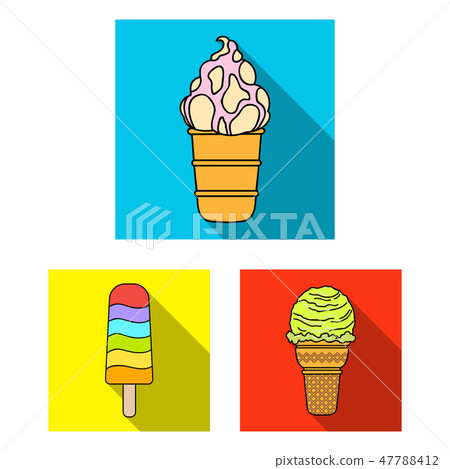 Different ice cream flat icons in set collection for design. Dessert and sweetness vector symbol Different ice cream flat icons in set collection for design. Dessert and sweetness vector symbol 47788412