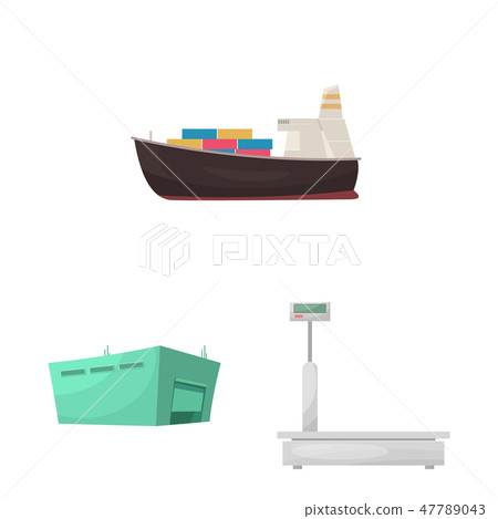 Vector illustration of goods and cargo icon. Collection of goods and warehouse vector icon for stock 47789043