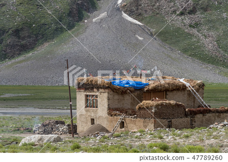 A local house in Zanskar landscape  with Himalaya  47789260