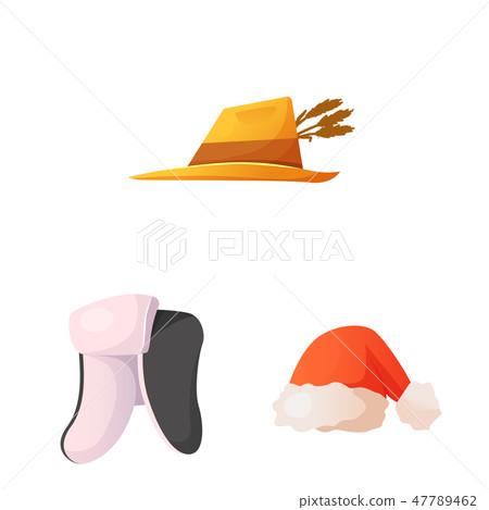 Isolated object of headwear and cap sign. Collection of headwear and accessory vector icon for stock 47789462