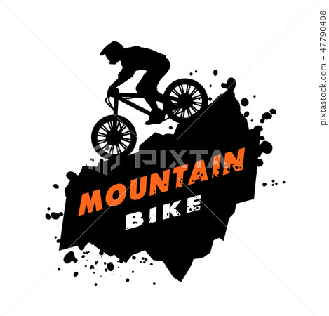 Mountain bike trials emblem. 47790408