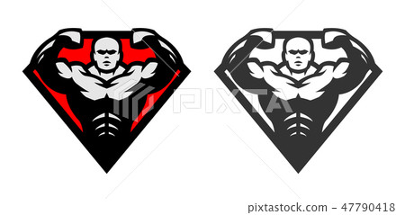 Bodybuilding, logo, two options. Bodybuilding, logo, two options. 47790418