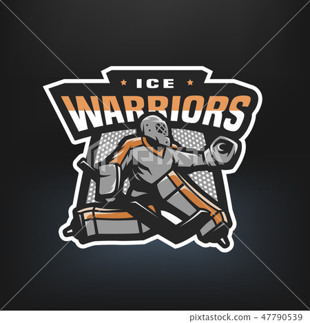 Hockey goalkeeper emblem. Hockey goalkeeper emblem. 47790539