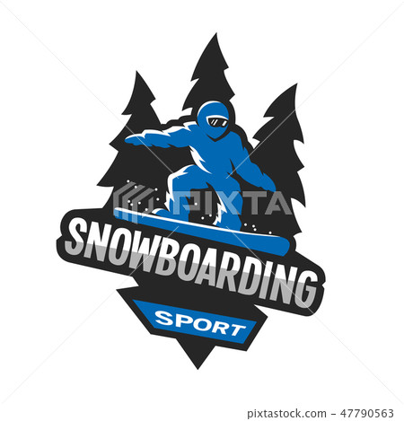 Snowboarding winter sports, logo, emblem. 47790563