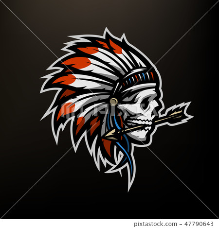 Skull of an Indian warrior. Skull of an Indian warrior. 47790643