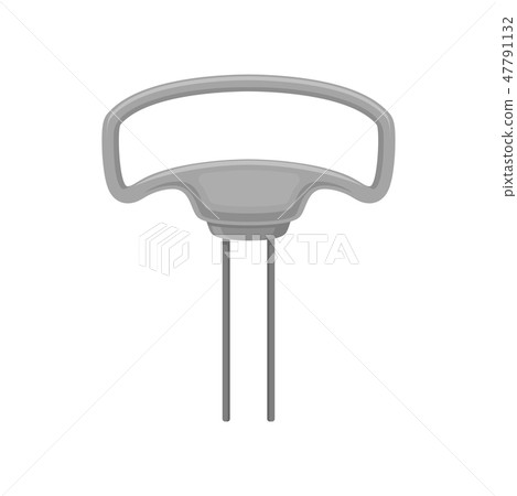 Flat vector icon of corkscrew - butlers friend. Steel opener with gray handle. Two-prong cork puller Flat vector icon of corkscrew - butlers friend. Steel opener with gray handle. Two-prong cork puller 47791132