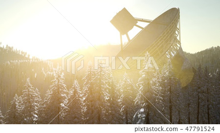 The observatory radio telescope in forest  47791524