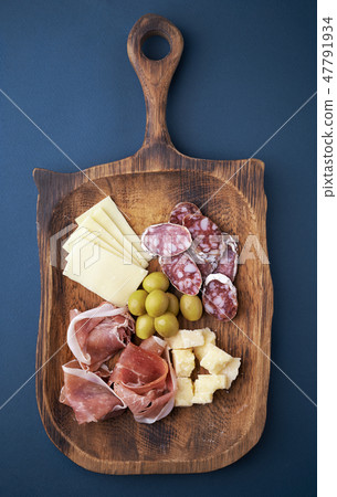 cold meat and cheese on a plate cold meat and cheese on a plate 47791934