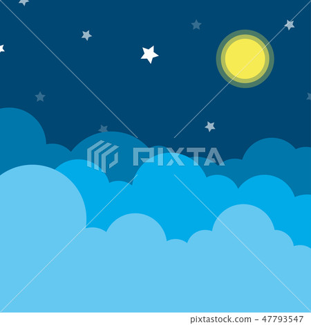 Cloud with night sky landscape vector background - Stock Illustration ...