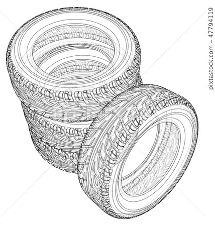 Car tires concept. Vector rendering of 3d Car tires concept. Vector rendering of 3d 47794119