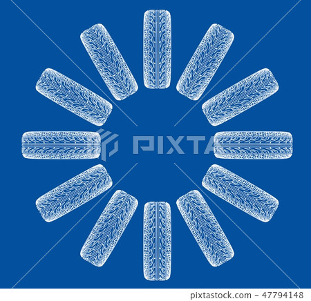 Car tires concept. Vector rendering of 3d Car tires concept. Vector rendering of 3d 47794148