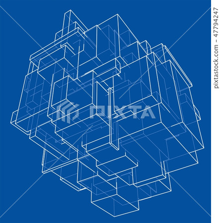Wireframe Boxes. Sketch style - Stock Illustration [47794247] - PIXTA