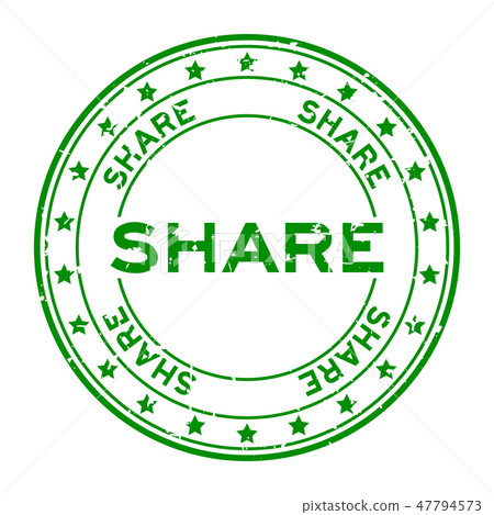 Grunge green share word round rubber seal stamp Grunge green share word round rubber seal stamp 47794573