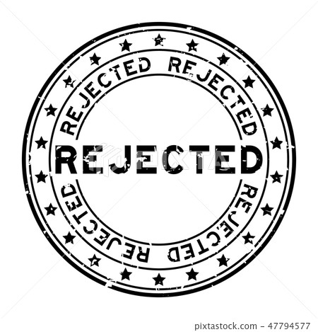 Grunge black rejected word round rubber seal stamp 47794577