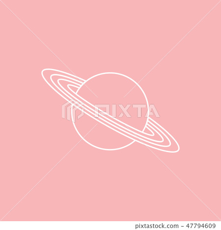 Vector icon planet Saturn with rings Astronomy. Vector icon planet Saturn with rings Astronomy. 47794609