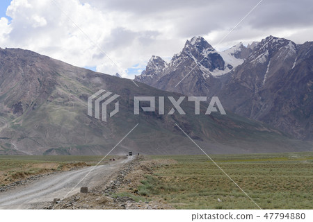 Road in Zanskar landscape view with Himalaya Road in Zanskar landscape view with Himalaya 47794880