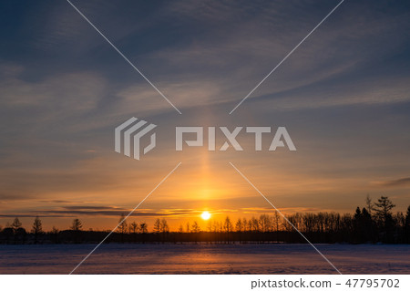 "Hokkaido" natural phenomenon of solar pole · dawn 47795702