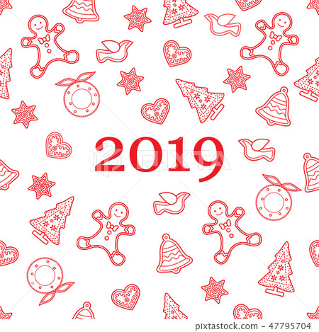 Seamless pattern with christmas, new year symbols Seamless pattern with christmas, new year symbols 47795704