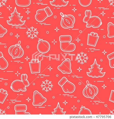 New Year and Christmas seamless pattern Winter 47795706