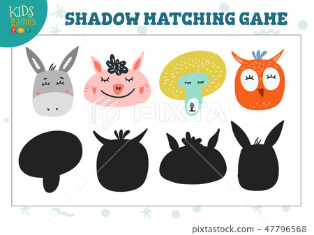 Set for find the correct shadow kids game Set for find the correct shadow kids game 47796568