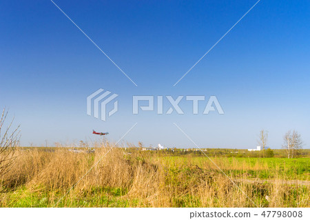 Aircraft landing on runway, airport Pulkovo Russia Aircraft landing on runway, airport Pulkovo Russia 47798008