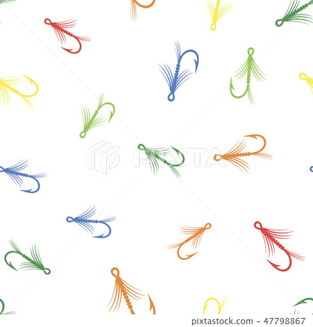 Colorful Fishing Steel Hook Seamless Pattern Colorful Fishing Steel Hook Seamless Pattern 47798867
