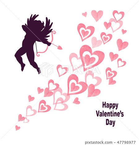 Valentines Day card design with Cupid Valentines Day card design with Cupid 47798977