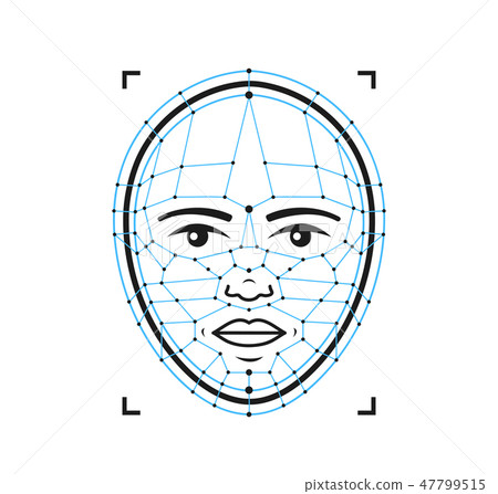 Face Id Flat Line Icon Face Recognition Stock Illustration 47799515 Pixta