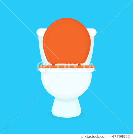 White toilet bowl. Vector flat cartoon White toilet bowl. Vector flat cartoon 47799993